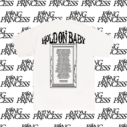 Hold on Baby Tour Back White T-Shirt